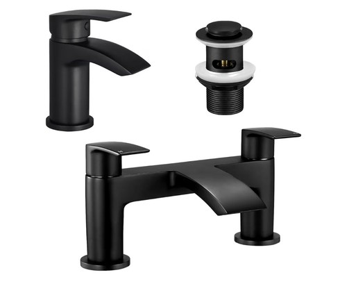 Bath and basin - bath, taps