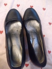 Preowed Black Footglove Size 7 Wide Fit Leather Shoes Excellent Condition Used