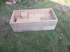 Garden Childrens Wooden Blocks And Wooden Crate Sandpit Toys