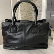 HOTTER Ladies quality grained robust black genuine leather handbag UNUSED