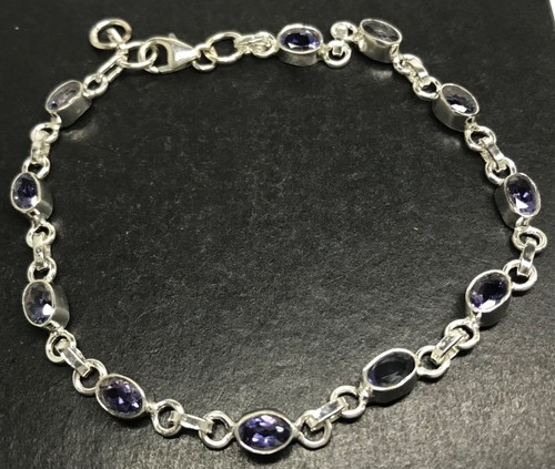 Iolite oval bracelet solid - iolite,
