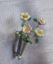 POSY BROOCH LAVENDER FLOWER BOUQUET TUSSIE MUSSIE MOTHER WEDDING LAPEL BOUTONNI