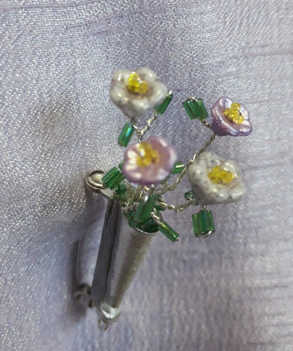 Posy brooch lavender flower - posy,