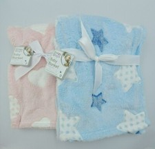 Baby  Soft Fleece Blanket 75cm x 100cm for Pram Car Crib Moses Basket .