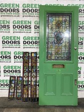 1930s LEADED GLASS FRONT DOOR