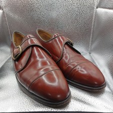 BARKER OF EARLS BARTON MONKSTRAP SHOES  VINTAGE BROWN LEATHER UK6 MENS VGC   S11