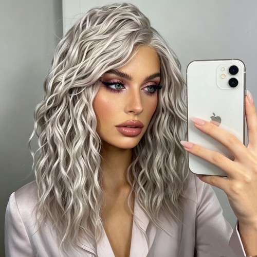 Short water wave silver - water,