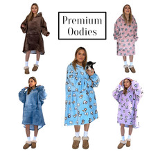 Hooded Blanket Big Hoodie Soft Warm Wearable Blanket Sleepwear for Adult & Kids