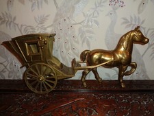 Large Brass Horse And Hackney