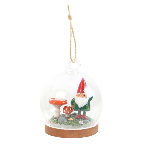 Gnome glass dome - gnome, hanging
