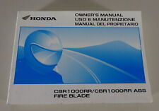 Owner's Manual Honda CBR 1000
