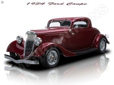 1934 Ford Coupe Hot Rod NEW Metal Sign: 12 x 16" & Free Shipping