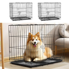 Dog Cage Pet Puppy Metal Training Crate Carrier Black/ Silver S M L XL XXL XXXL
