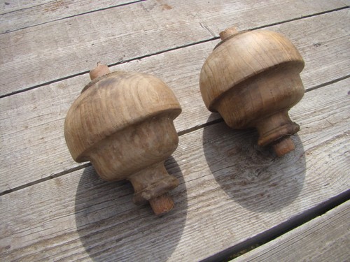 Vintage oak wooden spindle - oak,