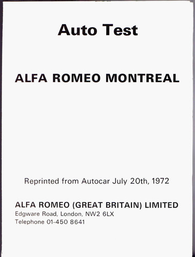 Alfa romeo montreal road test - montreal,