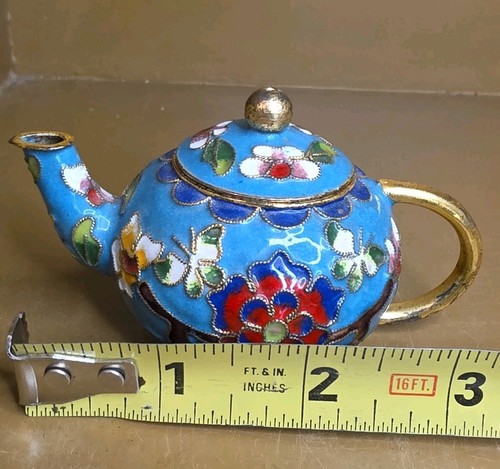 Mini cloisonné teapot enamel - cloisonné,