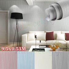 Embossed Plain Grey Cross Stripes Textured Wallpaper Home Wall Paper Decor 9.5M