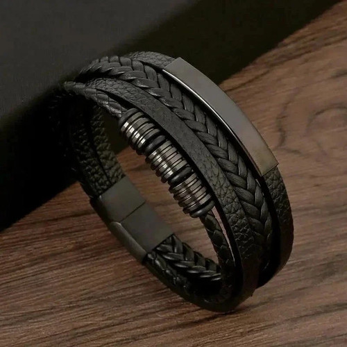 Stylish men leather bracelet - stylish,