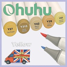Ohuhu Honolulu B Alcohol Markers – Y Yellow (Individual, Brush & Fine Tip)