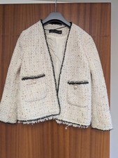 ZARA Woman Cream Tweed Bouclé