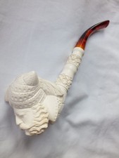 Meerschaum, a new, unsmoked pipe unusually carved as a turbaned man