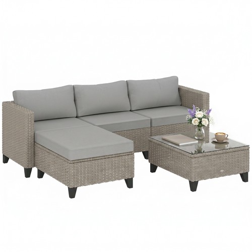Outsunny pcs rattan garden - 5,