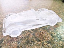 VINTAGE MORGAN CAR GLASS PAPERWEIGHT ORNAMENT - 15.5cm long.