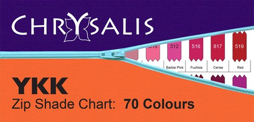 Ykk zip shade chart - ykk,
