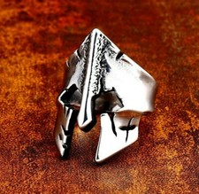 Mens Viking War Helmet Ring
