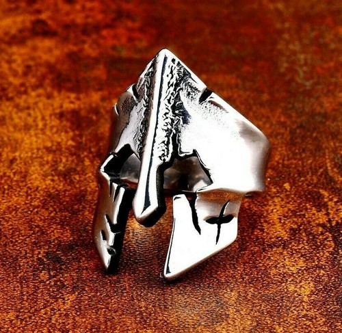 Mens viking war helmet ring - viking,