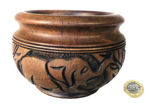 Ornament wood pot bowl - ornament,