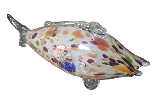 Large glass fish blue - glass,