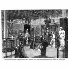 LONDON The Italian Court at the International Exhibition - Antique Print 1862