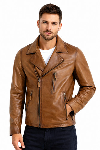 Men brown genuine - brown, leather