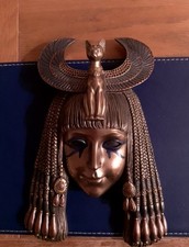 Cleopatra and Bastet Headdress Mask Wall Plaque Rare item