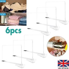 6x Shelf Dividers Storage