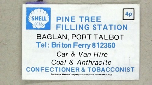Matchbox label shell pine - label,