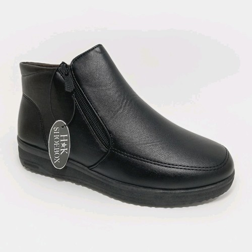 Ladies low wedge comfort boots - low,
