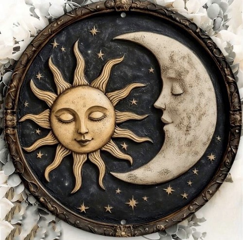 Sun moon spiritual printed - moon,