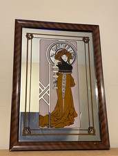 Vintage Alphonse Mucha Mirror Au Quartier Latin Art Nouveau Framed Ready To Hang
