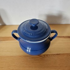 Le Creuset Lidded 0.5L Soup Bowl With Lid Bean Pot Cobalt Blue 