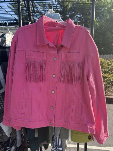 Rhinestone fringe jacket - rhinestone,