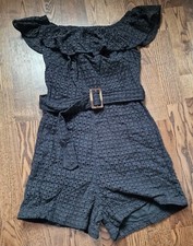  Playsuit size M Black waffle