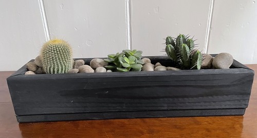 Wooden succulent planter pot - wooden,