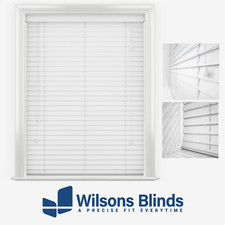 PVC Venetian Window Blind - White - Made To Measure UK - Faux Wood - 50mm Slats
