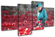 Tower of London Poppies City MULTI CANVAS WALL ART Picture Print VA