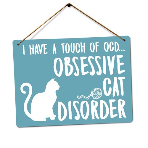Metal wall sign obsessive - wall,
