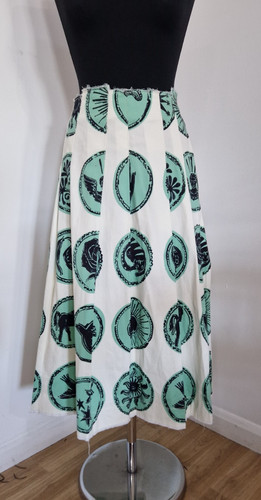 Zara cream green - green, printed