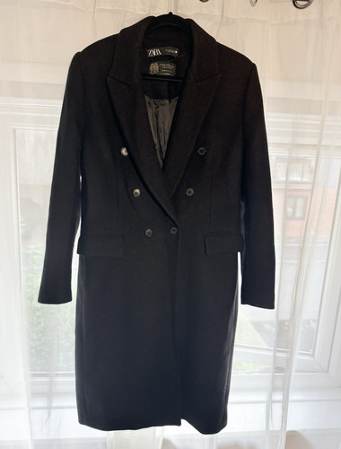 Zara manteco black wool - zara,