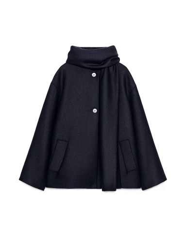 Zara women navy wool blend - zara,